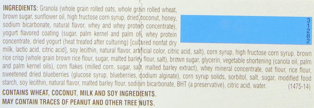 Quaker Yogurt Chewy Granola Bar, Blueberry, 1.23 Ounce Packages - 5 Count Box, 6.15 Ounce (Pack of 12)