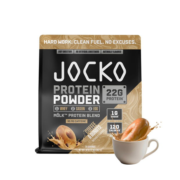 Jocko Fuel Mölk Whey Protein Powder 22g Protein - Low Sugar Monk Fruit Blend - Muscle Recovery & Growth, Packaging May Vary (28 Servings, Vanilla Milkshake)
