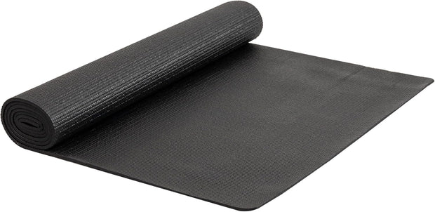 Mind Reader YOGAPVC-BLK All Purpose Extra Thick Yoga Fitness & Exercise Mats with Carrying Strap, High Density Anti-Tear