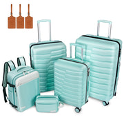 Lightweight Luggage with Spinner Wheels & YKK Zipper, 3-Piece Travel Suitcase ABS+PC Hardshell Luggage Set with TSA Lock, Light Avocado Green (20+24+28 inch)