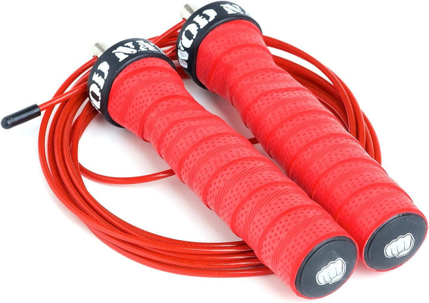 WOD Nation Attack Speed Jump Rope : Adjustable Jumping Ropes : Unique Two Cable Skipping Workout System : One Thick and One Light 11 Foot Cable : Perfect for Double Unders : Men and Women