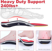 STSVZORR 220 lbs+ High Arch Support Insert Metatarsal Pad Pain Relief Men Women Plantar Fasciitis Insole Orthotic Flat Feet Heel Spur Comfort Standing All Day, Work Boots Shoe Insole