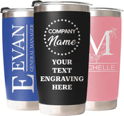 Personalized Tumblers with Names - Made in USA, Personalized Birthday Gifts for Women Men, 20 Oz Custom Stainless Steel Coffee Tumbler for Office Gifts, Customized Travel Cup Mug Wholesale