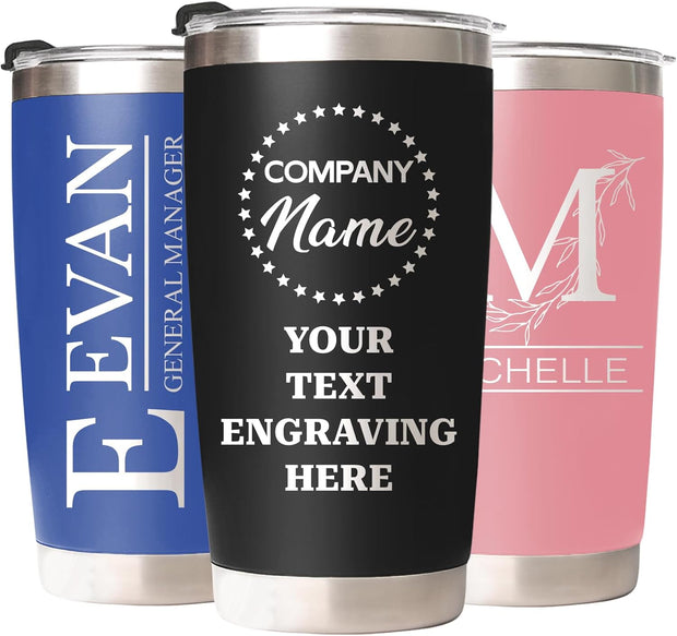 Personalized Tumblers with Names - Made in USA, Personalized Birthday Gifts for Women Men, 20 Oz Custom Stainless Steel Coffee Tumbler for Office Gifts, Customized Travel Cup Mug Wholesale