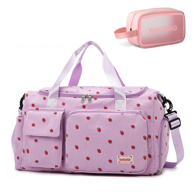 Small Gym Bag for Women, Travel Duffle Bag Carry On Weekender Bag with Shoe Compartment