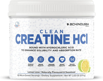 Lemon Lime Creatine HCL Powder | Micro-Dosed High Absorption Creatine | Naturally Flavored & Sweetened | Stimulant-Free | Vegan, Gluten-Free | Pre/Post Workout Supplement | 60 Servings