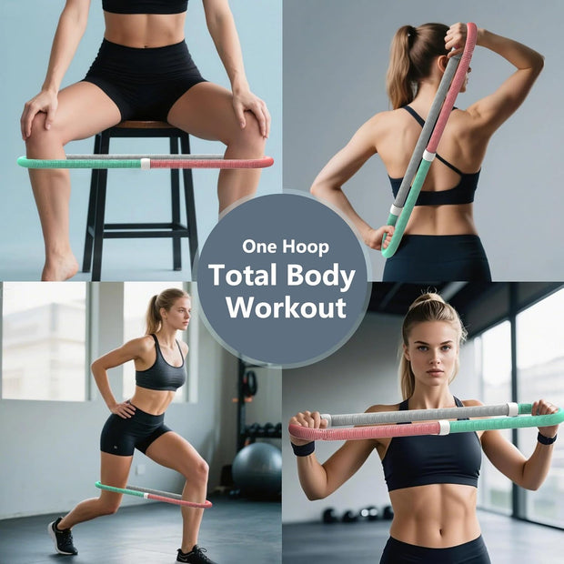 Weighted Soft Spring Hoop for Adults, Foldable Fitness Hoop, Waist-Friendly Design, Portable Slimming Exercise Equipment for Home and Travel, Adjustable Spring Fitness Circle for Adults