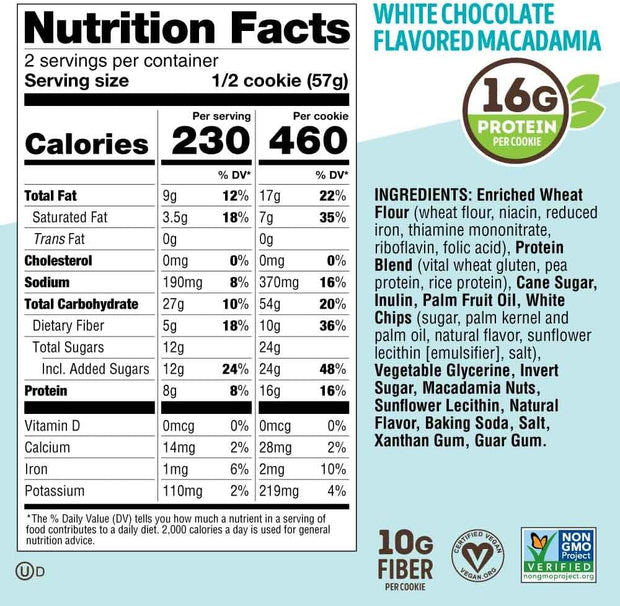 Lenny and Larry's The Complete Cookie, White Chocolate Macadamia, 4 Ounce (Pack of 12)