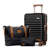 SHOWKOO Luggage Sets 3 Piece Hardside Expandable Suitcase with Double Spinner Wheels Tsa Lock Green (20in/24in/28in)