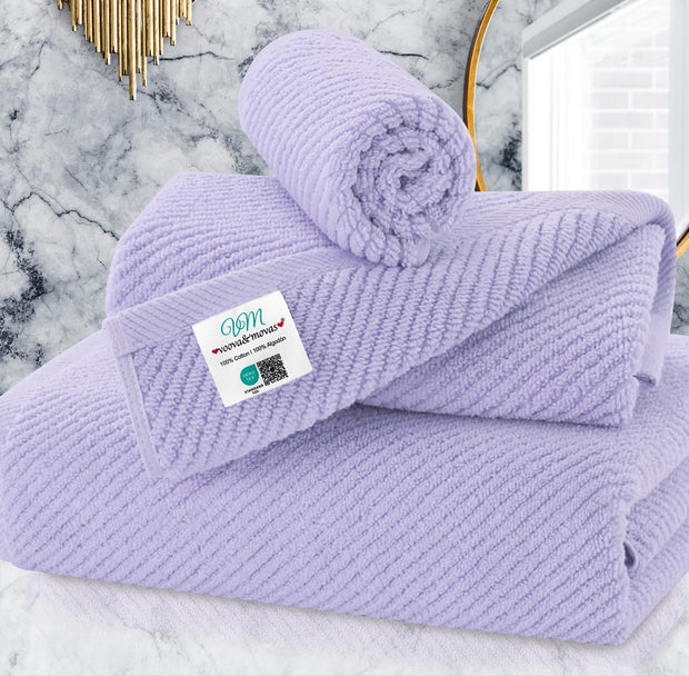 VOOVA & MOVAS Bathroom Hand Towels Set of 4, Large 18"x28" - 100% Cotton | Quick Dry | Light Weight | Thick | Soft | Absorption, Luxury Hand Towels for Showering, Hot Pink Bathroom Decor