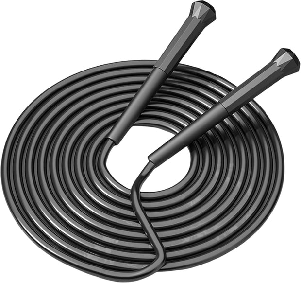 10 ft Speed Jump Rope with Handle, Adjustable Skipping Rope for Men Women, 3 oz Ultra-light Professional Fitness Boxing Cross Fit Exercises Gym Cardio Endurance Training Lovers (Black)