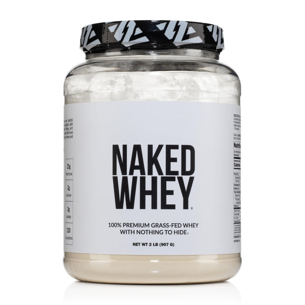 NAKED Whey Chocolate Protein Powder - Only 3 Ingredients - Grass Fed Whey Protein Powder, Organic Chocolate and Organic Coconut Sugar, No GMO, No Soy, and Gluten Free - 24 Servings