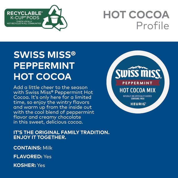 Swiss Miss Milk Chocolate Hot Cocoa, Single-Serve Keurig K-Cup Pods, Hot Chocolate, 44 Count