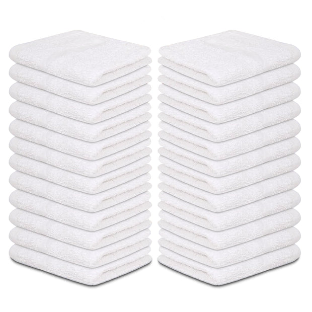ZUPERIA White Bath Towels Bulk - 20 x 40 Inches, 100% Cotton Economy Light Weight Towels for Commercial Use - Quick Dry, Ultra-Soft, and Absorbent Bulk Towels (12 Pack)