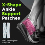 OK TAPE Kinesiology Tape for Ankle - 10 Precut Strips | Professional-Grade Water-Resistant & Breathable Ankle Tape for Sports Injury Recovery, Support, 10pcs, Pink