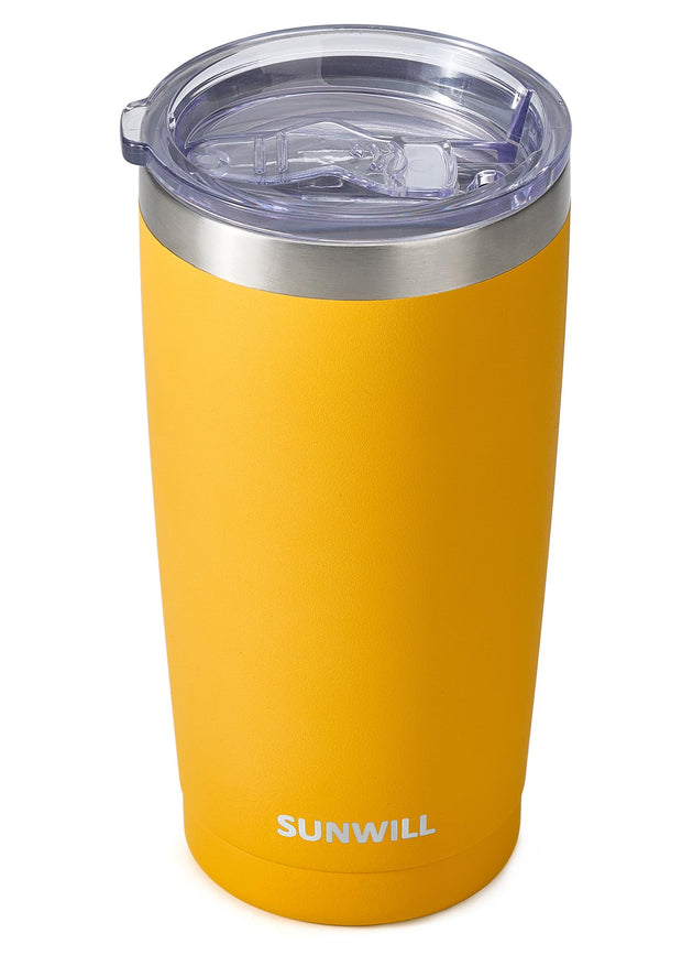 SUNWILL Travel Coffee Tumbler 20 oz, Insulated Mug with Lid, Stainless Steel Cup for Outdoor, Powder Coated Navy