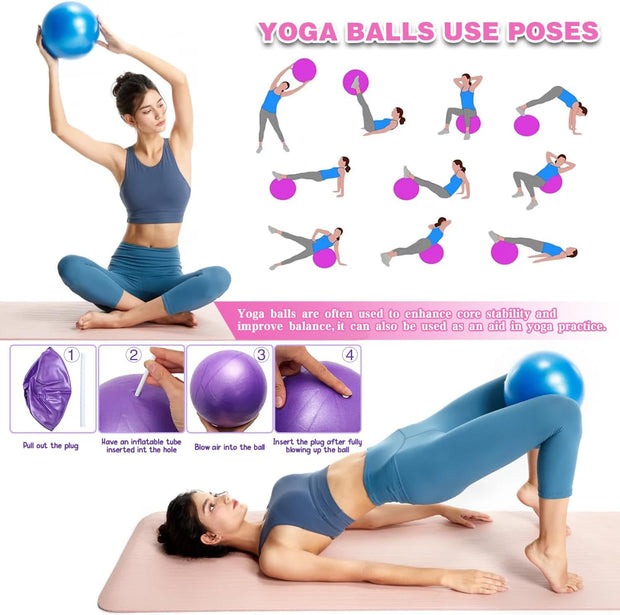 Pilates Essentials Kit for Women, Better Me Pilates Kit for Home Workouts, Pilates Rings Booty Bands for Working Out Glutes Yoga Ball 25cm Figure 8 Resistance Band Yoga Bands for Stretching