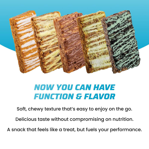 JiMMYBAR! - Cookies N Cream Protein Bars 19g Protein Bar - 7g Low Sugar - 12 Count - 58g Health Bars - Functional Snack with Real Food Ingredients - Hand-Drizzled Chocolate - Made With Real Peanuts