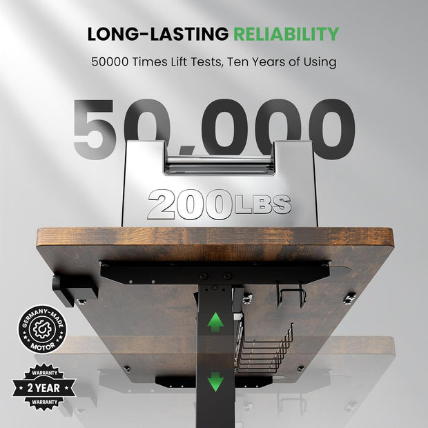 SIAGO Electric Standing Desk Adjustable - 48 x 24 Inch Sit Stand up Desk with Cable Management - 3 Memory Preset Adjustable Height Table