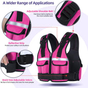 Sportneer Adjustable Weighted Vest Weights: 2-18 lbs/2-40 lbs Washable Weight Vest 16 In 1 Fast Adjust Rucking Vest for Women and Men Home Gym Workout Fitness Strength Training Vests