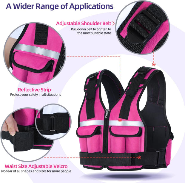Sportneer Adjustable Weighted Vest Weights: 2-18 lbs/2-40 lbs Washable Weight Vest 16 In 1 Fast Adjust Rucking Vest for Women and Men Home Gym Workout Fitness Strength Training Vests