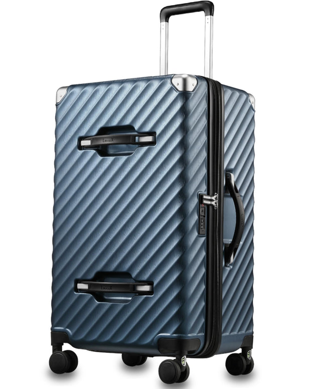 LUGGEX Trunk Luggage, Large Suitcases with Shock-Absorbing Spinner Wheels, Deep Capacity Expandable Hard Shell Suitcase 28 Inch, Charcoal Metallic, 92.2L