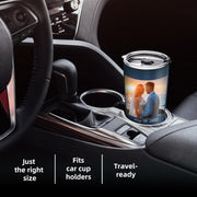 Personalized Tumbler with Picture Name Text Logo, 20oz Stainless Steel Custom Travel Coffee Mug Cup | Birthday Graduation Wedding Appreciation Personalized Gifts for Mom Dad Teacher