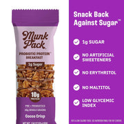 Munk Pack Sampler Pack Probiotic Protein Snack Bars Stocking Stuffers | 10g Plant Protein, 1g Sugar, 6g Fiber |Diabetic-Friendly Ideal Breakfast Bars - On-the-Go Snacks, Gluten-Free, Non-GMO | 5 Count
