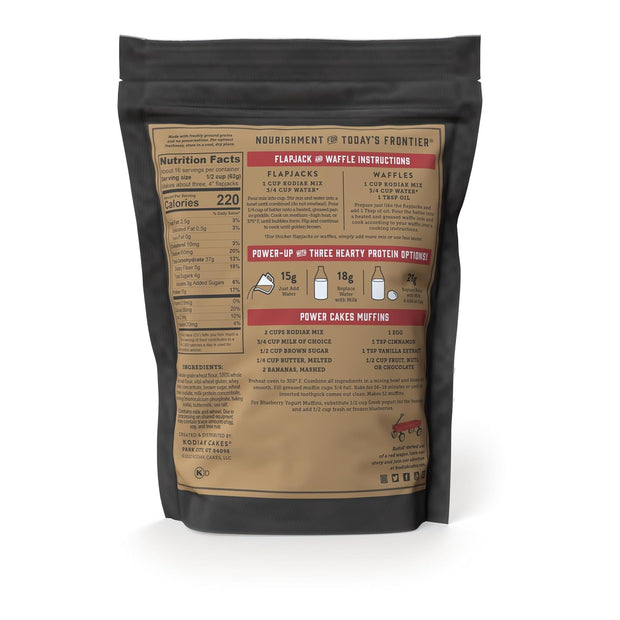 Kodiak Grizzly Size Power Cakes Mix, Buttermilk, High Protein,100% Whole Grains (Pack of 6 Bags)