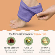 ZenToes Moisturizing Socks for Cracked Heel Treatment - Vitamin E, Olive Oil and Jojoba Oil Infused Heel Socks to Soften and Hydrate (Fuzzy Lilac Purple, Regular)