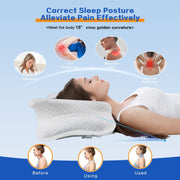 Pain Relief Cervical Pillow for Neck Support,Adjustable Ergonomic Pillow Cozy Sleeping,Odorless Orthopedic Memory Foam Pillows,Contour Bed Pillow for Side Back Stomach Sleeper