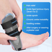 Velpeau Ankle Stabilizer Brace for Sprain, Ligament Injury (Grade 1 to 2), Tendonitis, Adjustable Stirrup Ankle Support Splint for Women and Men,Reversible Left & Right Foots,One Size(Foam Pads, Blue)