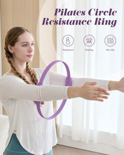 Pilates Ring, 13.5'' Silicone Magic Pilates Ring Fitness Circle, Lightweight & Durable Flexible Resistance Exercise Equipment for Toning Arms, Thighs/Legs, Core, Yoga & Physical Therapy