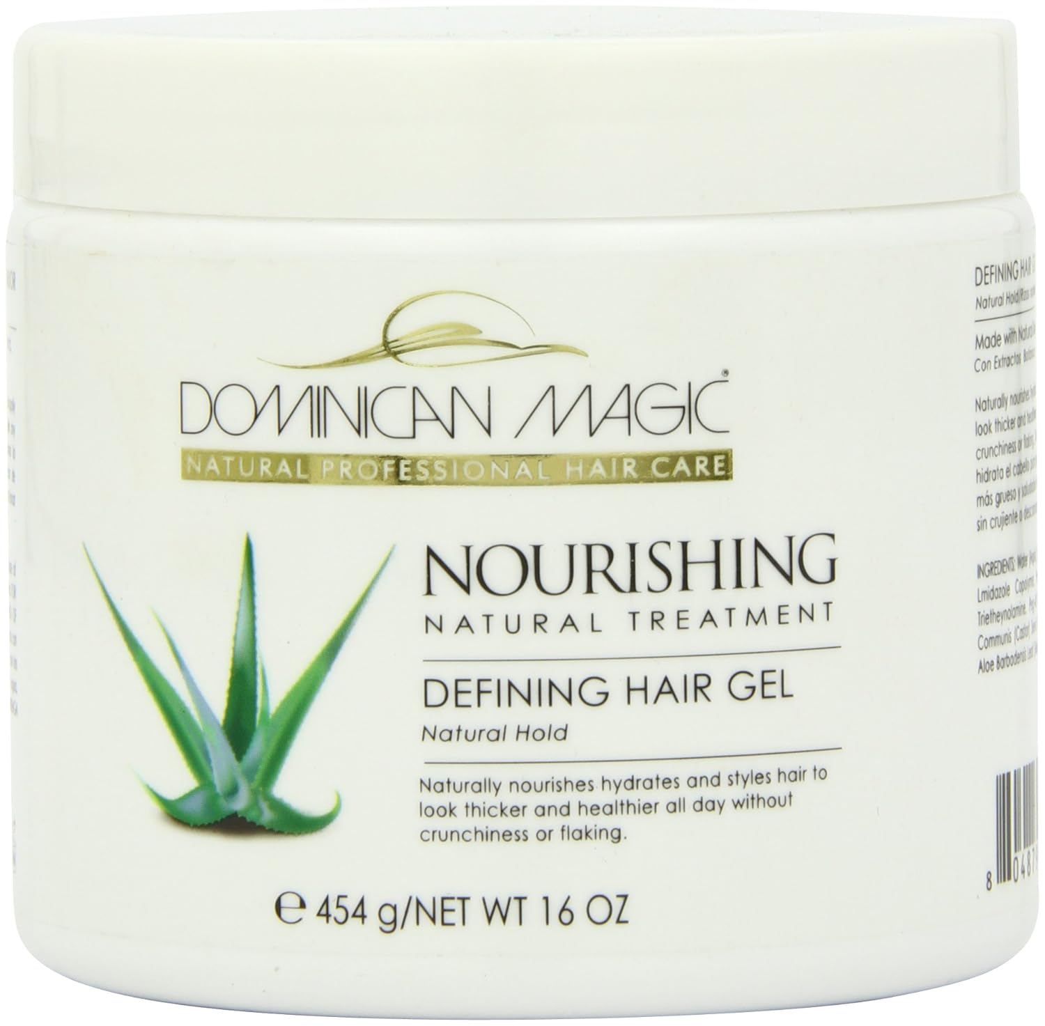Dominican Magic Hair Styling Gel - Strong Hold & Frizz Control - Aloe Vera - Enriched with Natural Extracts for Shine & Moisture - All Hair Types - No Flakes, No Crunch - 16Oz