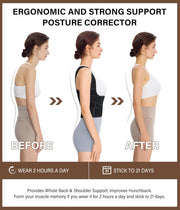 URSEXYLY Back Brace Posture Corrector for Women and Men, Breathable Shoulder Brace, Upper and Lower Back Pain Relief, Adjustable Full Back Support(Medium,Black)