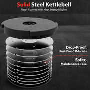 Mikolo Kettlebell, 7-in-1 Adjustable Kettlebell with 7 Weight Levels (3.5-22.5lbs), Die-Cast Aluminum and ABS Material, Quick Adjustment Weights with Safety Locking System for Full Body Strength