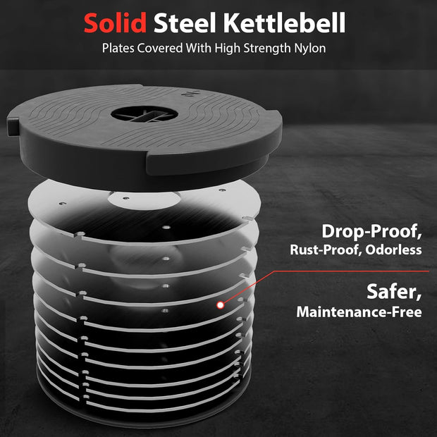 Mikolo Kettlebell, 7-in-1 Adjustable Kettlebell with 7 Weight Levels (3.5-22.5lbs), Die-Cast Aluminum and ABS Material, Quick Adjustment Weights with Safety Locking System for Full Body Strength