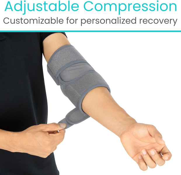 Vive Elbow Brace - Tennis Compression Sleeve - Wrap for Golfers, Bursitis, Left or Right Arm - Tendonitis Support Strap for Golf, Men and Women - Epicondylitis and Sports Recovery