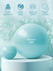 Yoga Ball for Exercise, Pilates Set, 4 Sizes Fitness Ball for Workout, Birthing, Pregnancy, Physical Therapy- Pump Included