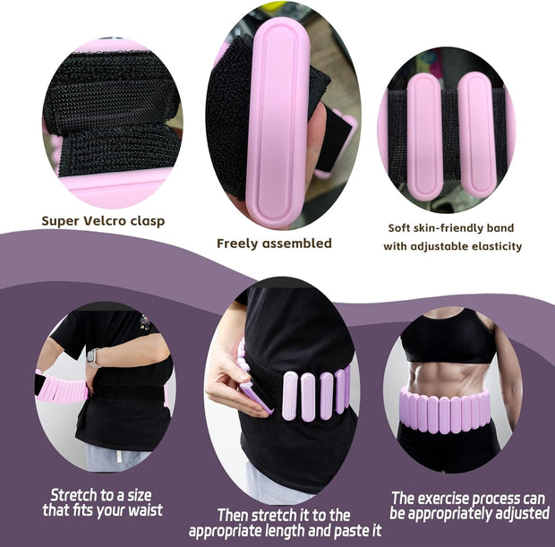 Silicone Adjustable Weighted Belt for Men & Women – DIY Weighted Walking & Exercise Belt with Removable Weights – Gym, Strength Training, Yoga, Hiking – Free Weight Adjustment for Wrist & Ankle