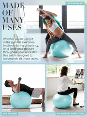 Yoga Ball for Exercise, Pilates Set, 4 Sizes Fitness Ball for Workout, Birthing, Pregnancy, Physical Therapy- Pump Included