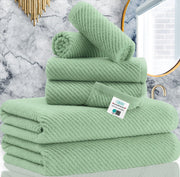 Towels for Bathroom - 100% Cotton | Lightweight | Thick | Soft, Quick Dry Towels, Bath Towel Set of 6 Large, 2 Bath 30"x56", 2 Hand 18"x28", 2 Washcloths 13"x13", Luxury Shower Towel Set, Aqua Teal