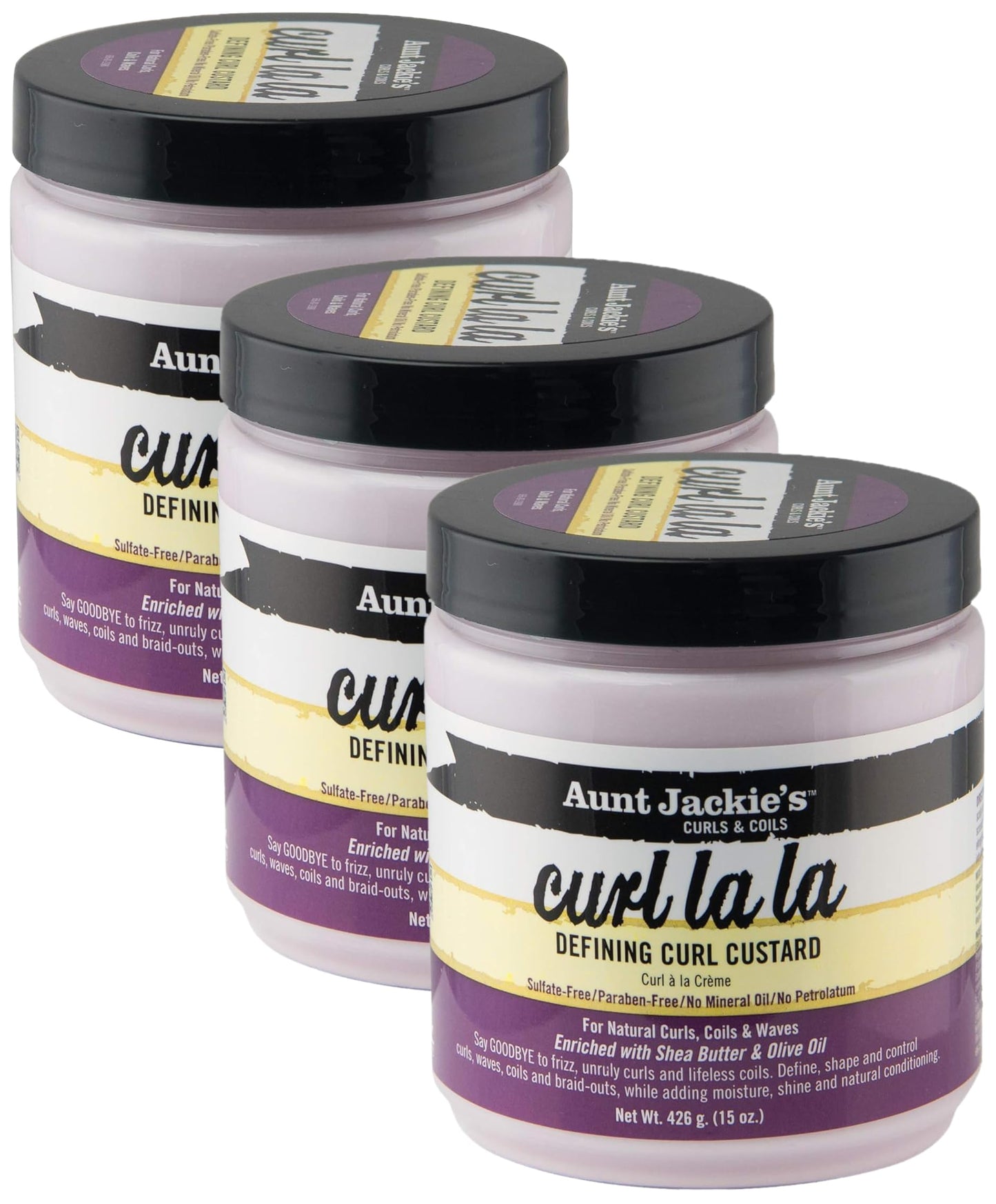 Aunt Jackie's Curl La La, Lightweight Curl Defining Custard, Enriched with Shea Butter & Olive Oil, Basic, 15 Ounce