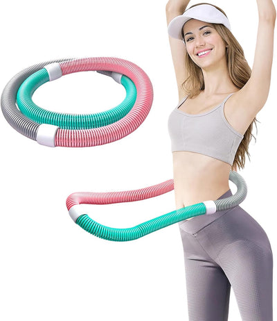 Weighted Soft Hula Circle for Adults - 3.3lb Foldable Fitness Hoop, Portable Home Gym Adults Body Waist Slimming Exercise Equipment