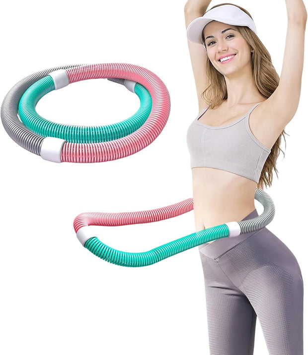 Weighted Soft Hula Circle for Adults - 3.3lb Foldable Fitness Hoop, Portable Home Gym Adults Body Waist Slimming Exercise Equipment