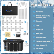 Upgrade 129 Gal XL Large Oval Ice Bath Tub for Athletes, Collapsible Cold Plunge Tub-Multiple Layered for Post-Exercise Recovery, Portable Bathtub for Home, Gyms, Indoor, Outdoor use