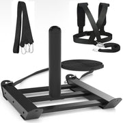 Moricher Weight Sled with Harness, Heavy Duty Fitness Strength Training Sled Workout Sled for Athletic Exercise and Speed, Suitable for 1" and 2" Weight Plates