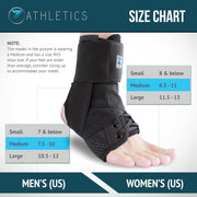 Z ATHLETICS Ankle Brace for Women & Men - Lace Up Adjustable Support with Side Stabilizers for Sprained Ankle, Achilles Tendonitis Relief | Basketball, Volleyball, Running & Sports Recovery