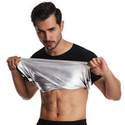 Sauna Shirt for Men,Heat-Trapping Short-Sleeve Sweat Suit, Compression T-Shirt,Body Shaper Vest for Gym Exercise