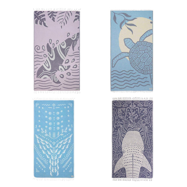 Sand Cloud Turkish Beach Towel - Sand Free - 100% Organic Turkish Cotton Yarn - Quick Dry Towel for Beach, Picnic, Blanket or Bath Towel - As Seen on Shark Tank - Marine Life (Whale Shark)